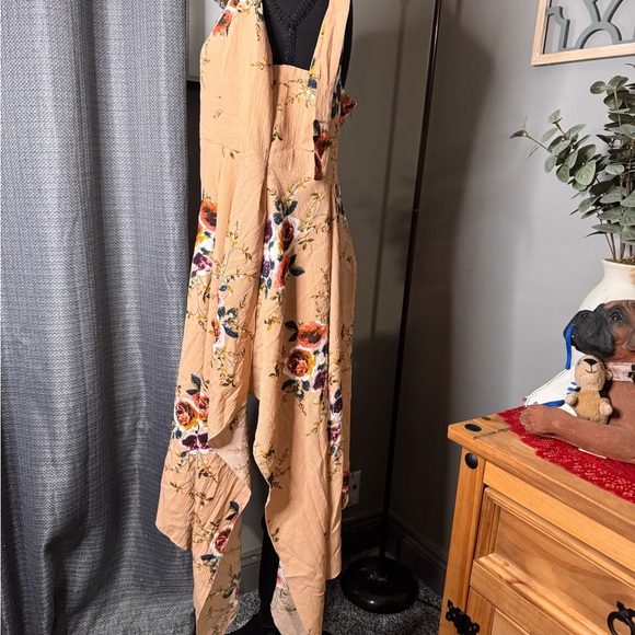 Floral Asymmetrical Dress in Cream - Picture 2 of 5